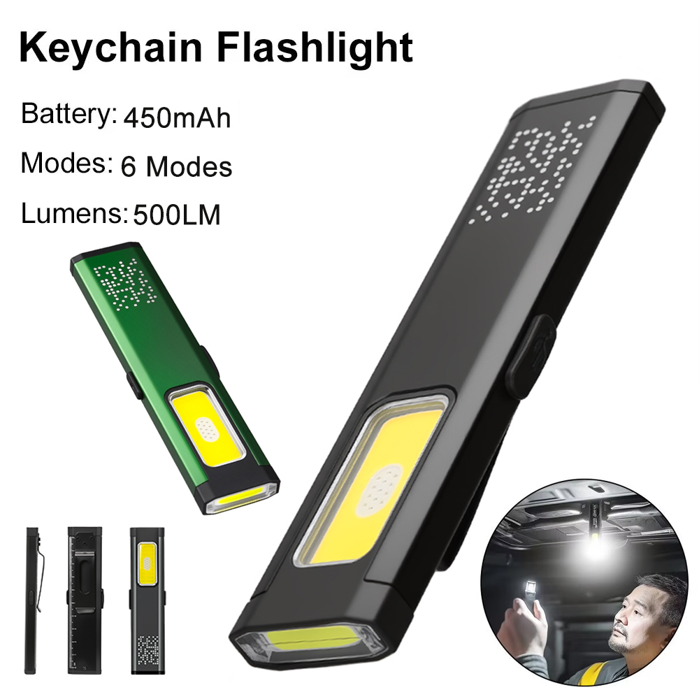 Outdoor Lighting Quality - ミニポータブル充電式LED懐中電灯、防水屋外作業用ポケット懐中電灯、磁気グリップ付き、コンパクトLED懐中電灯
