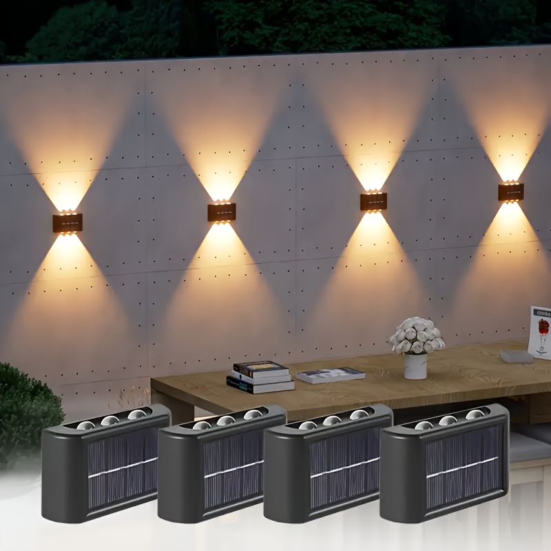 Outdoor Lighting In Ground - LEDソーラーライト 屋外防水 ソーラーウォールランプ 上下発光 ガーデンフェンス装飾用 ソーラー式ウォールランプ