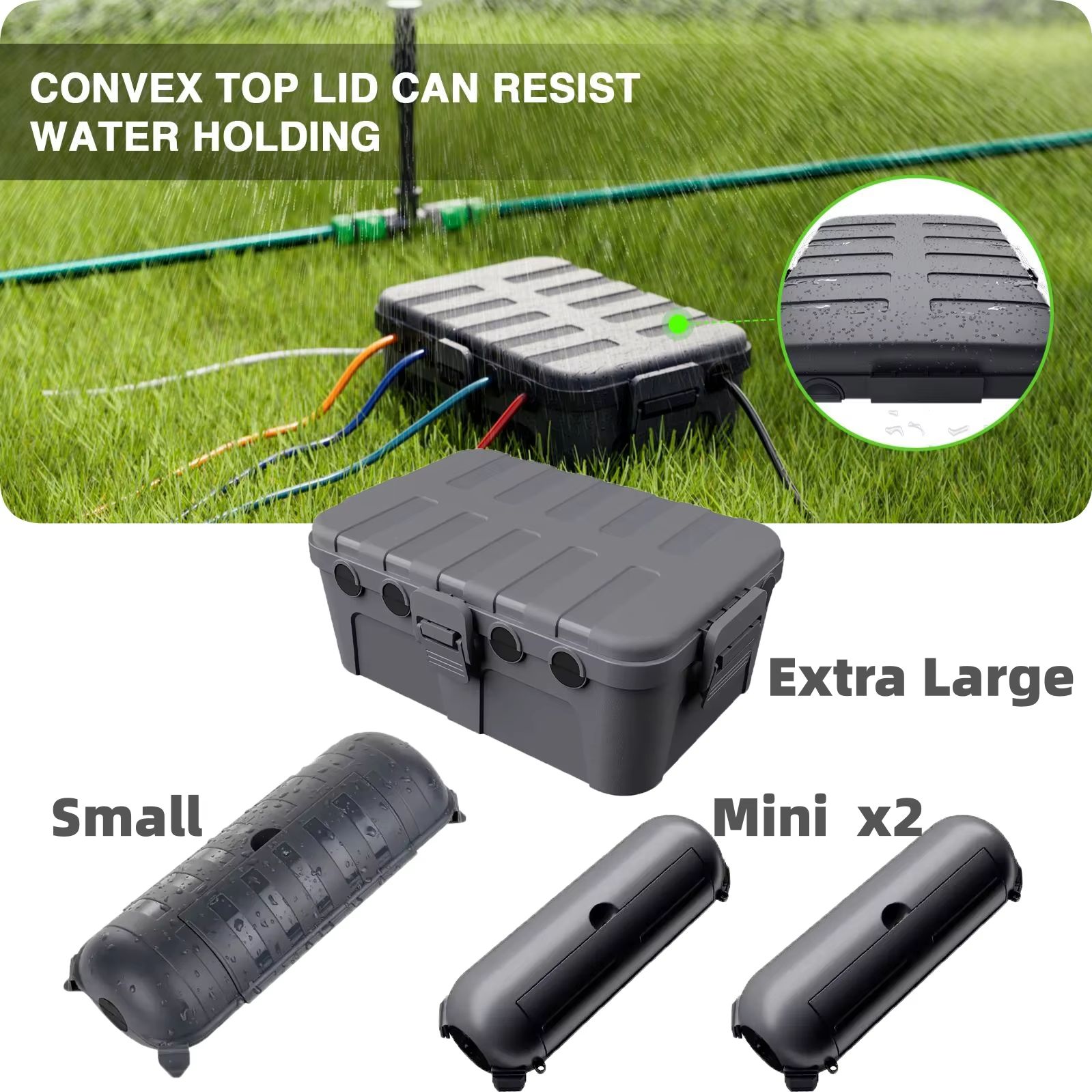 Outdoor Lighting Strip - 大型耐候性屋外電気ボックスケーブルカバー、延長ケーブル、電源タップ、アングルプラグ、ホリデー照明の保護用