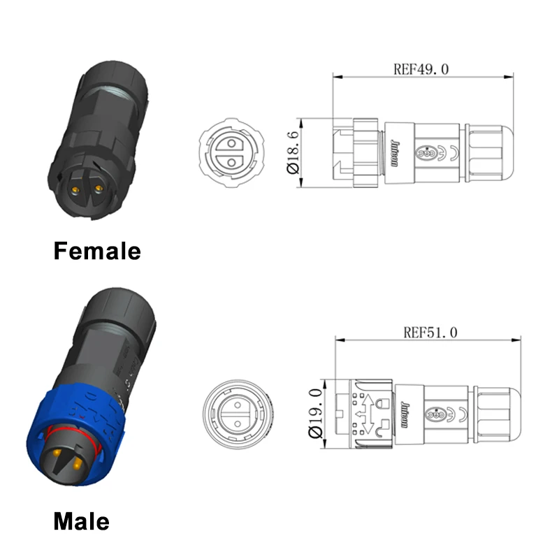 Outdoor Lighting Connectors - 2ピンM16電源コネクタセルフロック式アセンブリIP67防水10A 3/4ピンオス/メスコネクタ屋外街路灯用ワイヤープラグ