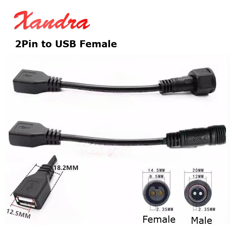 Outdoor Lighting Connectors - 屋外防水2ピン-USBメス変換ケーブル（ソーラーライトパネル用）2芯オス-メス-USB変換ワイヤーアダプター