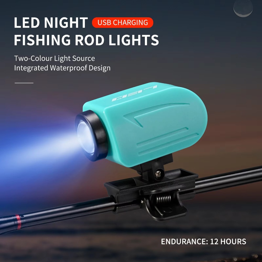 Outdoor Lighting Connectors - 振動センサー付きUSB充電式LED釣り竿、ミニ懐中電灯、繊細な釣りランプ、ポケットライト、屋外釣り