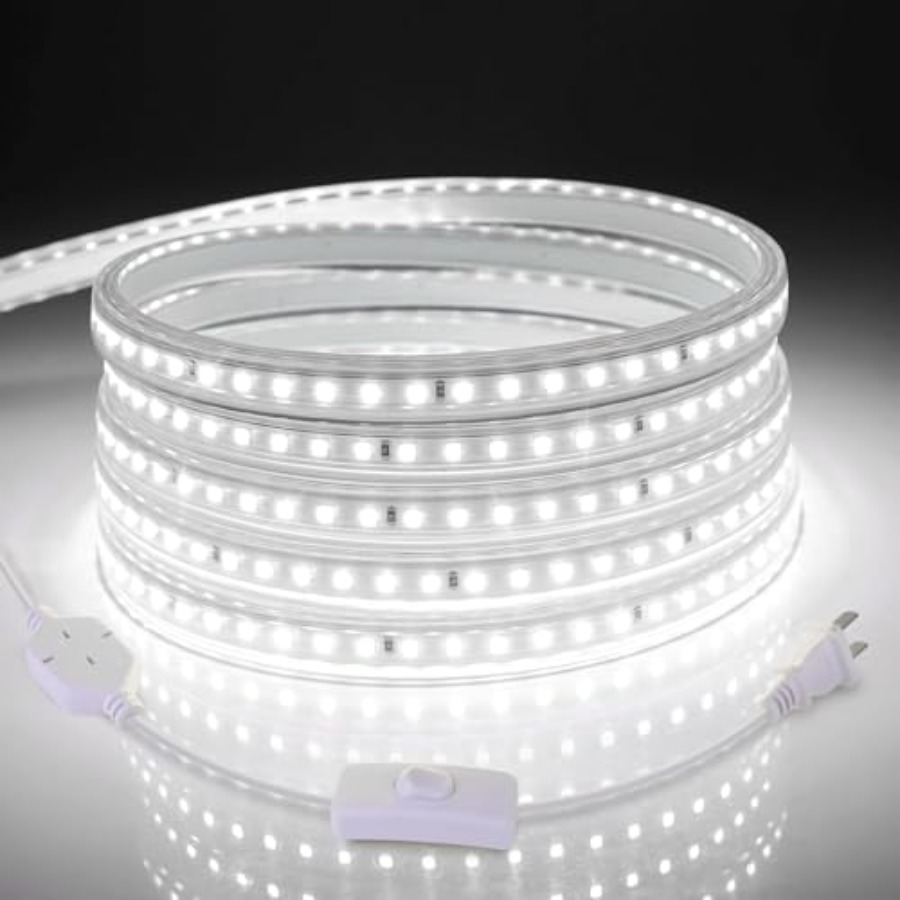 Outdoor Lighting Strip - LEDストリップライト、240個のLED、6500Kクールホワイト、防水屋内および屋外用ロープライト、部屋、庭、パティオ、キッチン、寝室用