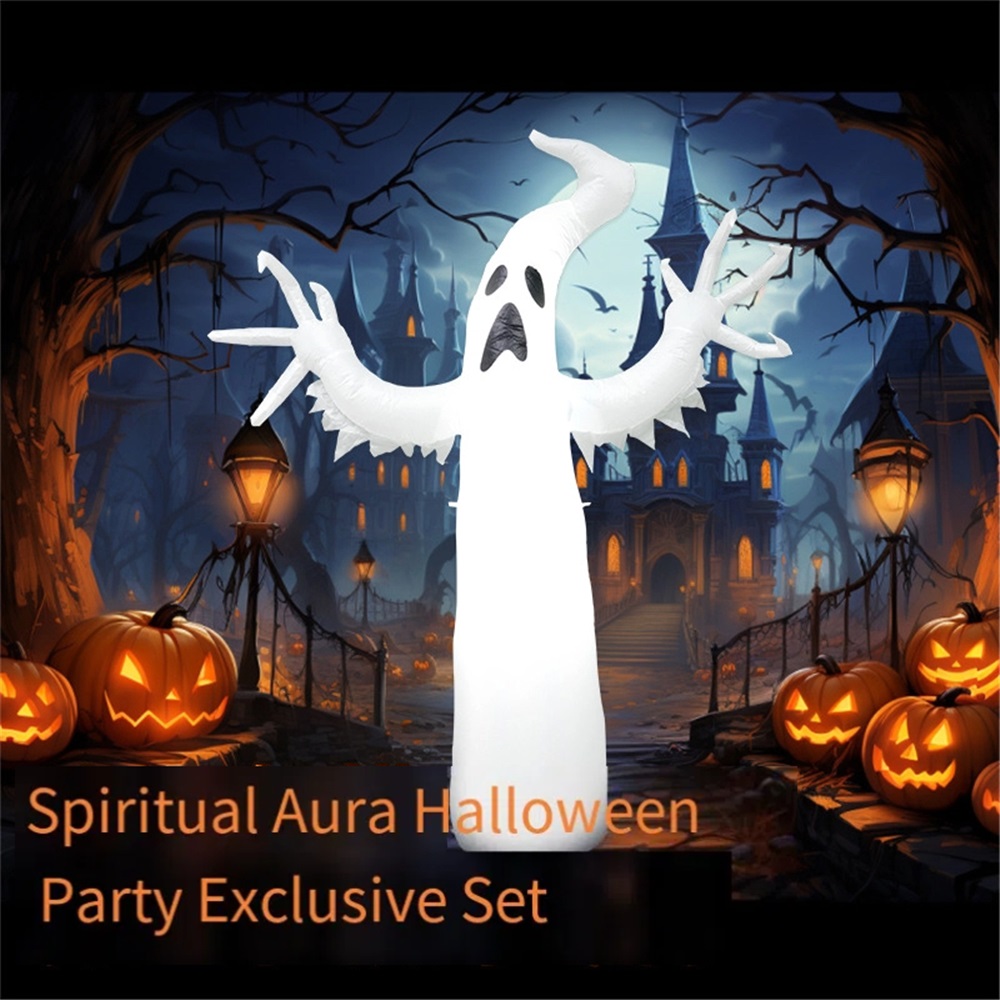 Outdoor Lighting For Front Of House - ハロウィン用インフレータブルゴースト、LEDライトアップゴーストデコレーション、庭用不気味な小道具、屋外お化け屋敷パーティーデコレーション