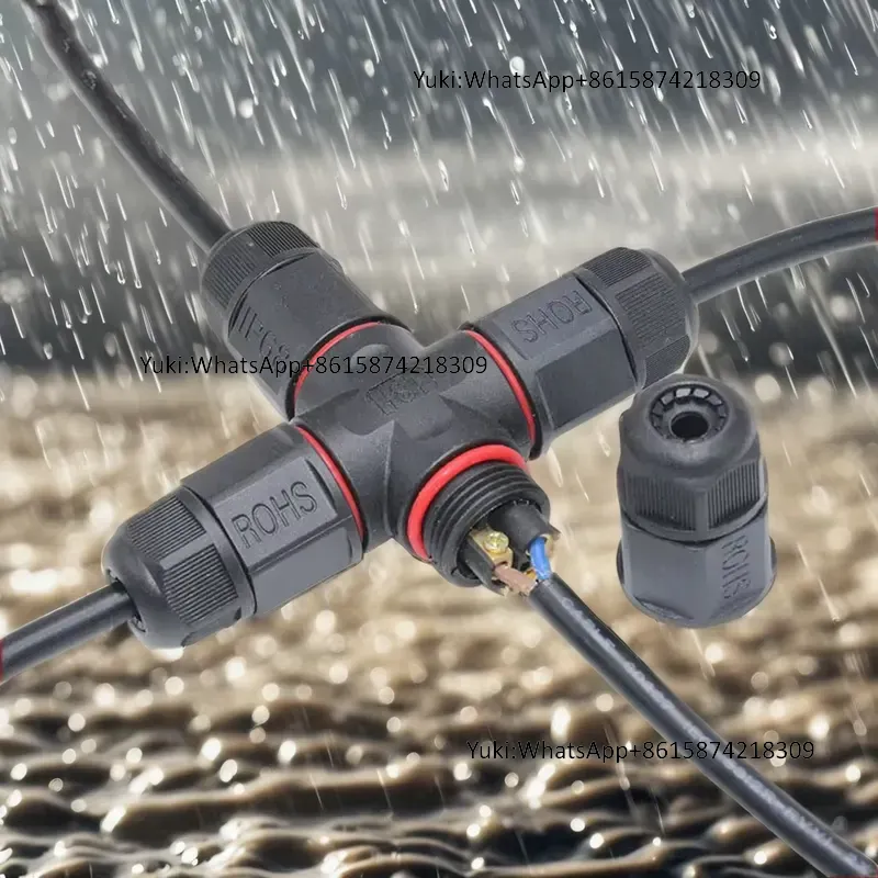 Outdoor Lighting Connectors - IP68 防水ケーブル T タップ電気コネクタ 4 ピン屋外密閉難燃性ジャンクションボックス