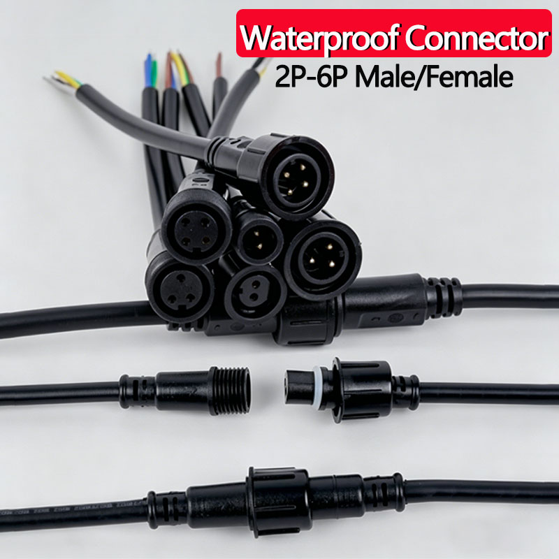 Outdoor Lighting Connectors - 防水ワイヤーコネクタセット 2/3/4/5/6ピン プラグソケット 0.5-1.5mm² ケーブル付き LEDライトおよび屋外用定格電気接続部