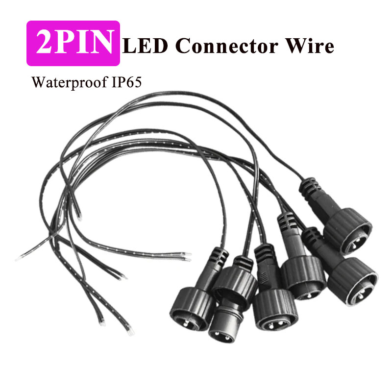 Outdoor Lighting Connectors - 屋外用2ピンLEDコネクタ、ソーラーストリングライト用25cmケーブル付き、1A 0.25平方mm IP65、ソーラーパネル用2ピンプラグ延長コード