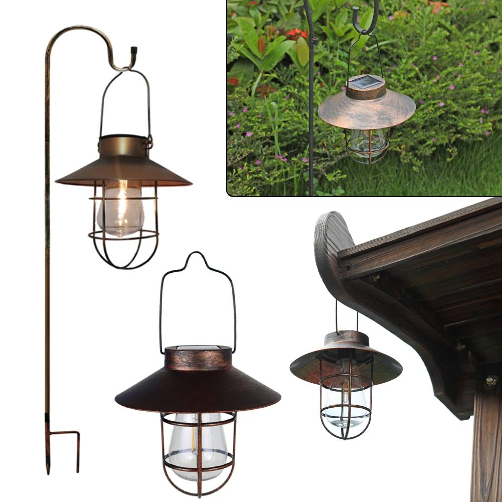 Landscape Spike Light - レトロなソーラーキャンプランタン,防水,ヴィンテージ,屋外吊り下げテント,庭用LEDシャンデリア