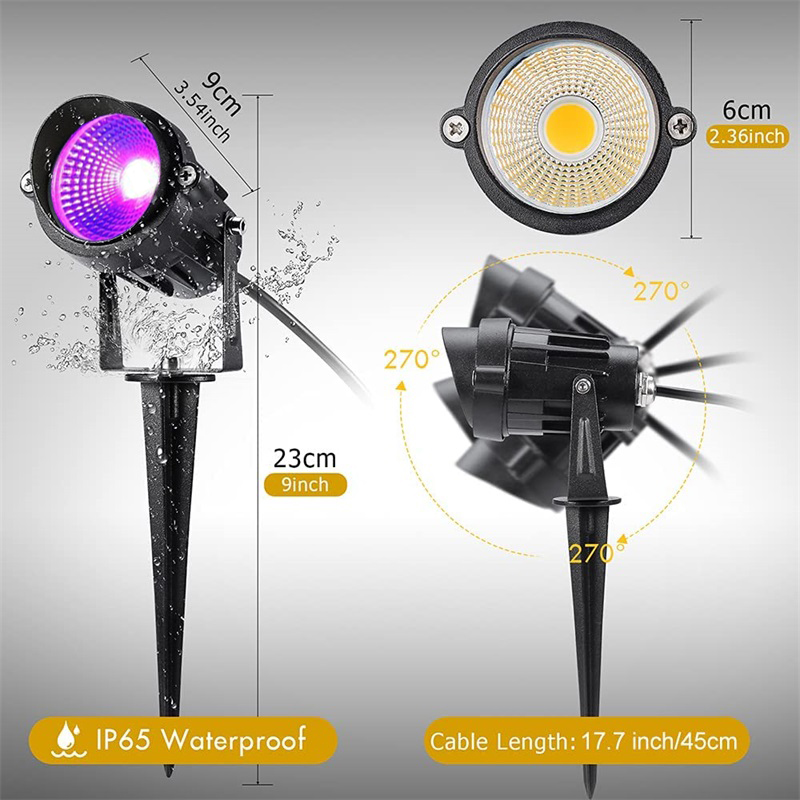 プラグ付き防水ハロウィーンスポットライト,黒,紫のLED,屋 - Landscape Spike Light のレビューと価格
