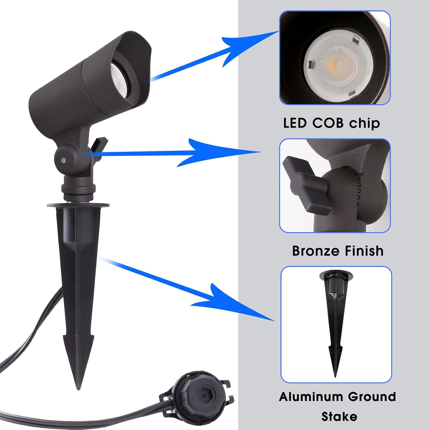 低電圧12V LED景観照明 ウォームホワイト 3000K  - Landscape Spike Light のレビューと価格