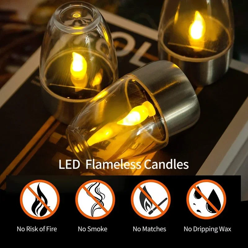 太陽光発電フレームレスキャンドル屋外防水 LED ナイトライ - Outdoor Lighting Transformer のレビューと価格