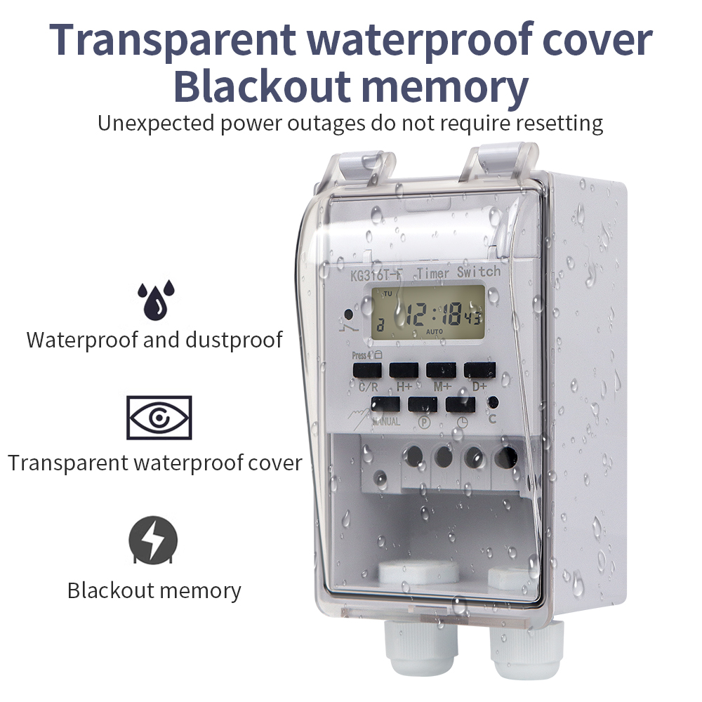 デジタルタイマースイッチ 220V 30A 防水壁掛け毎週  - Outdoor Lighting Timer Switch のレビューと価格