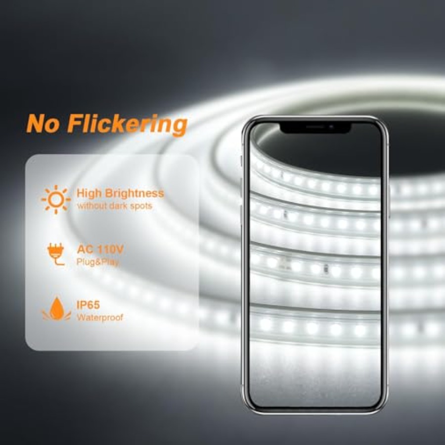 LEDストリップライト、240個のLED、6500Kクールホ - Outdoor Lighting Strip のレビューと価格