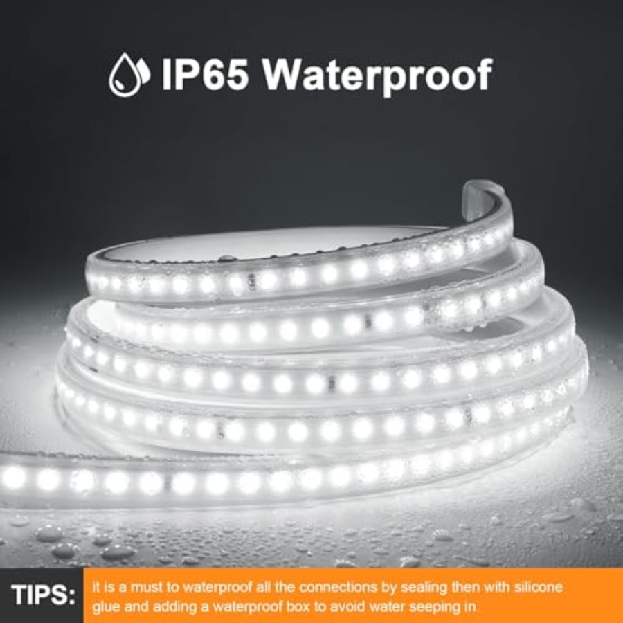 LEDストリップライト、240個のLED、6500Kクールホ - Outdoor Lighting Strip のレビューと価格