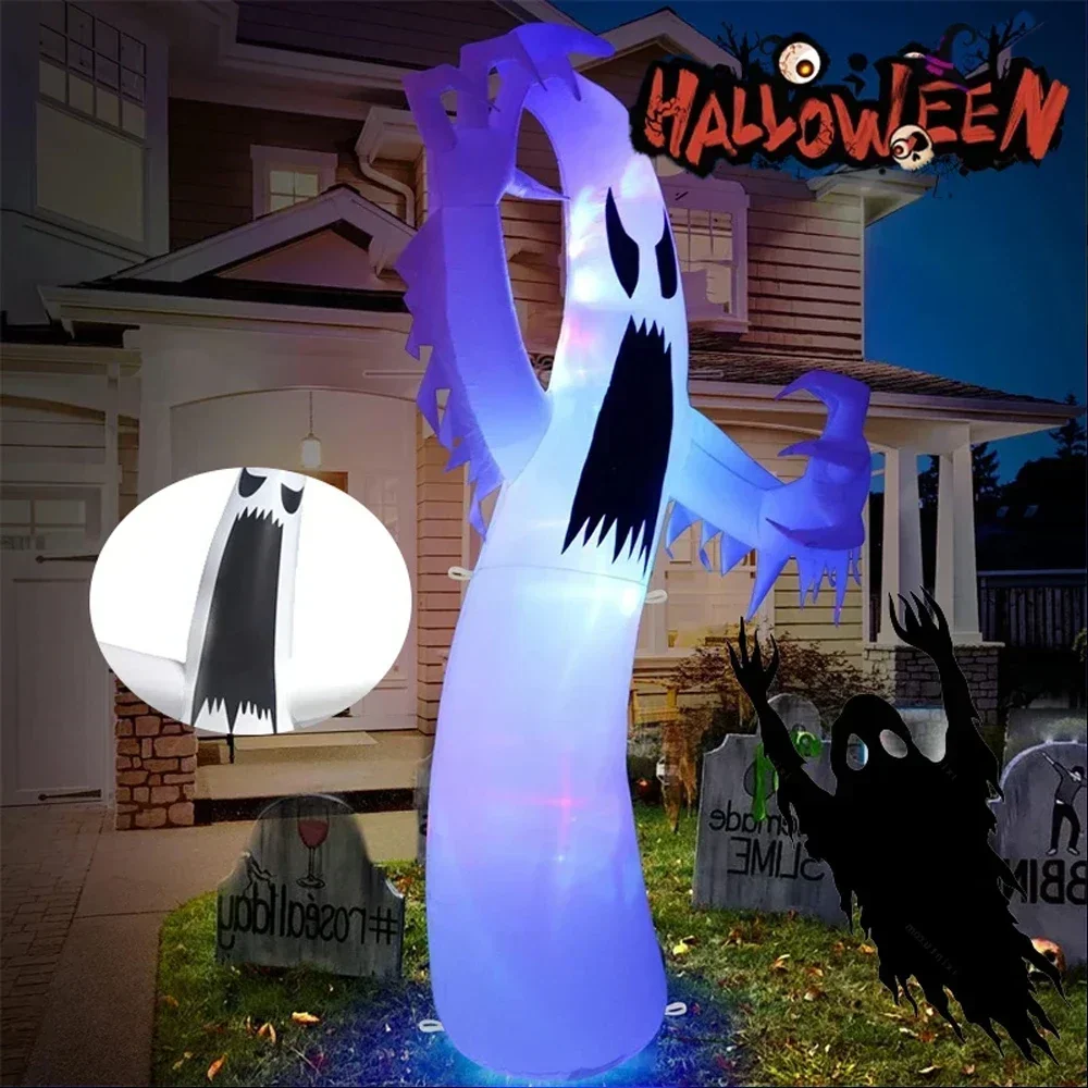 ハロウィンインフレータブル怖いゴースト LED ライト付き子 - Outdoor Lighting For Front Of House のレビューと価格