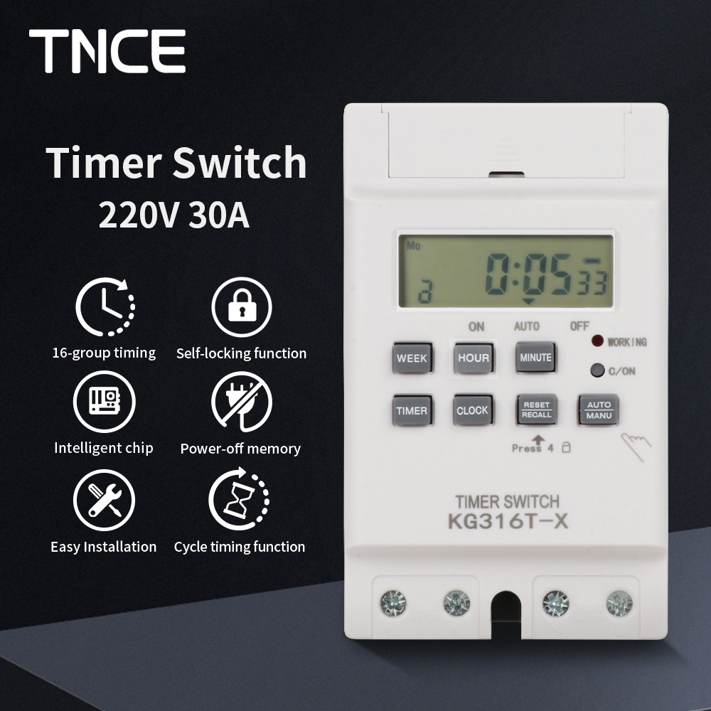 TNCE 30A 時間制御スイッチ 220V 街路灯、広告板 - Outdoor Lighting Timer Switch のレビューと価格