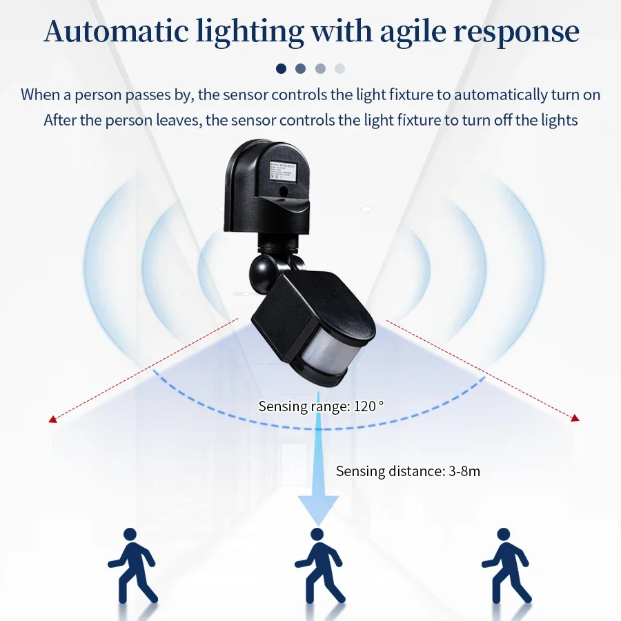 自動モーションセンサーライトスイッチ,壁掛け式Pirモーショ - Outdoor Lighting Timer Switch のレビューと価格