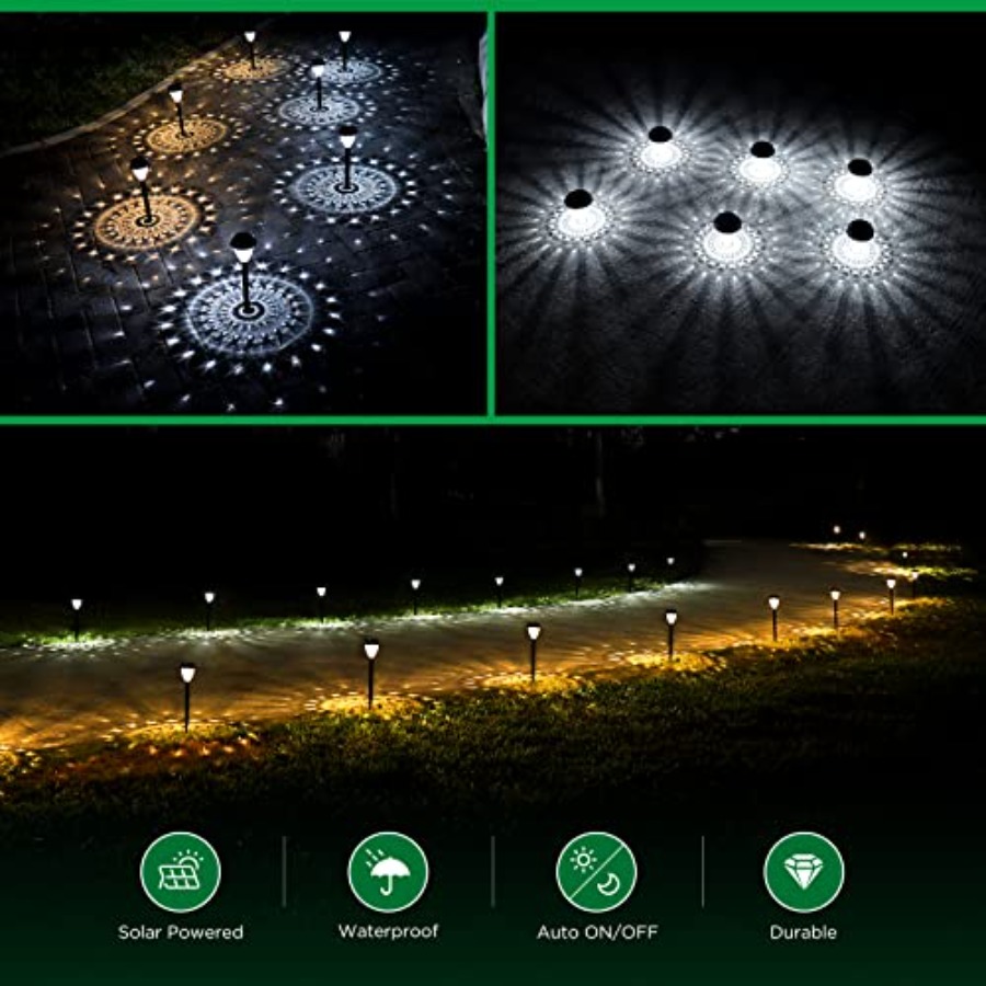 超高輝度ソーラーライト屋外防水-10個パック、夕暮れから夜明 - Outdoor Lighting Dusk To Dawn のレビューと価格