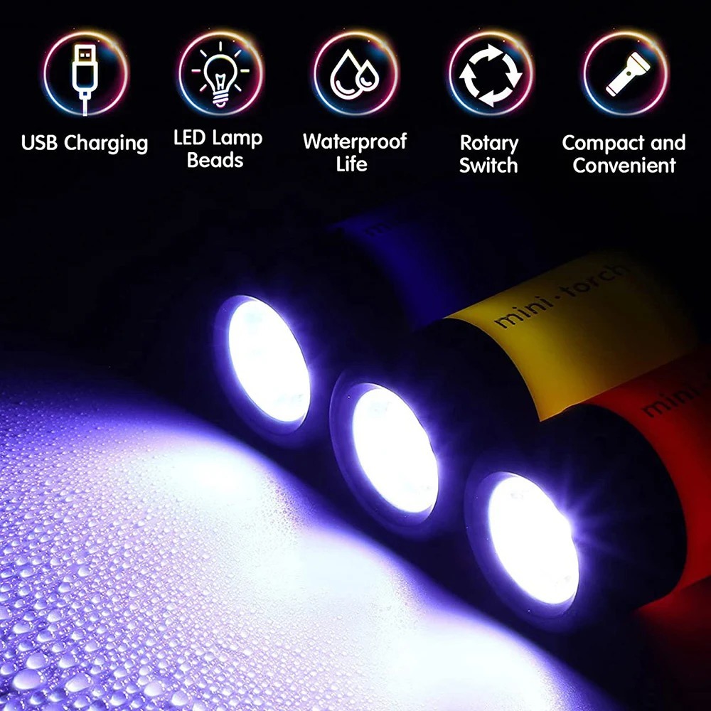 USB 充電式キャンプミニ懐中電灯強力な光ポケットキーホルダ - Outdoor Lighting Quality のレビューと価格