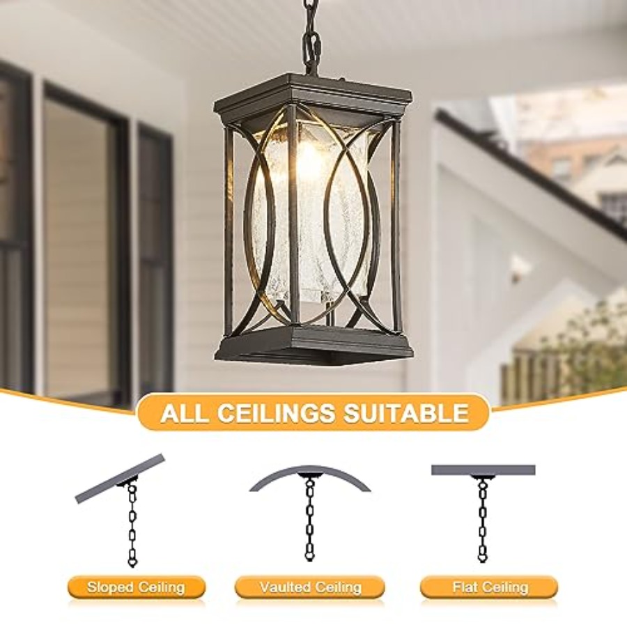 モーションアウトドアペンダントライト器具、夕暮れから夜明けま - Outdoor Lighting Dusk To Dawn のレビューと価格