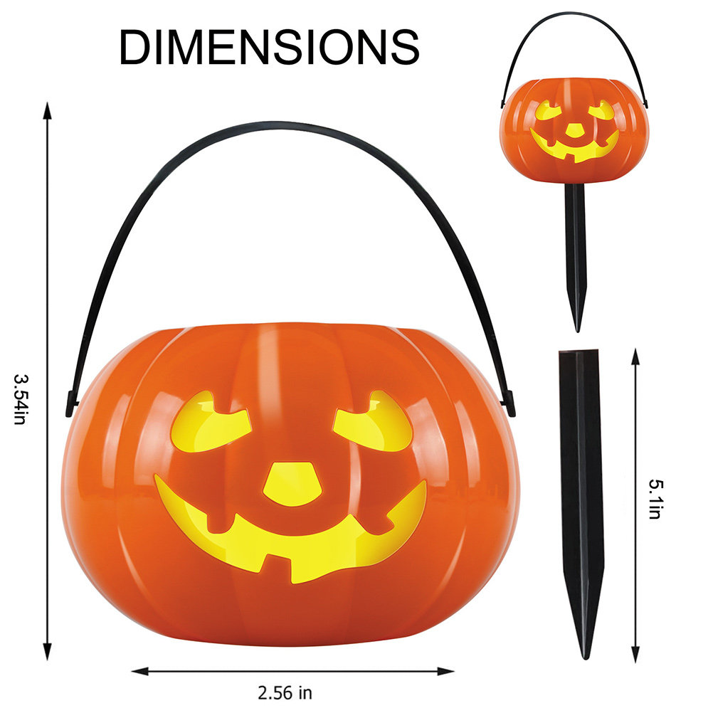 ハロウィーンのパンプキン型ソーラーガーデンライト。地面に挿し - Outdoor Lighting In Ground のレビューと価格