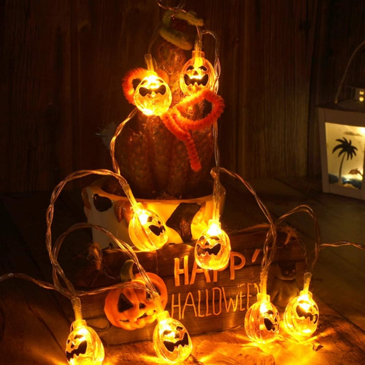 ハロウィン用パンプキン型LEDストリングライト1個（10/2 - Outdoor Lighting For Front Of House のレビューと価格