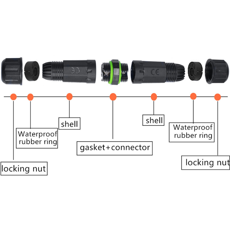 M16 防水ケーブルコネクタ IP68 屋外 2 3 4 ピ - Outdoor Lighting Connectors のレビューと価格