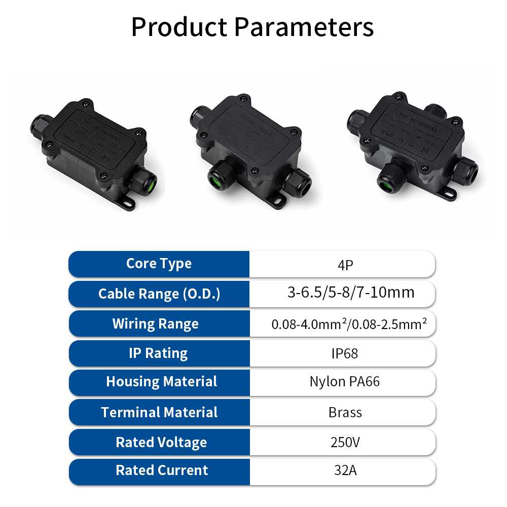 IP68防水ジャンクションボックス 2/3/4ウェイ 4極電 - Outdoor Lighting Connectors のレビューと価格