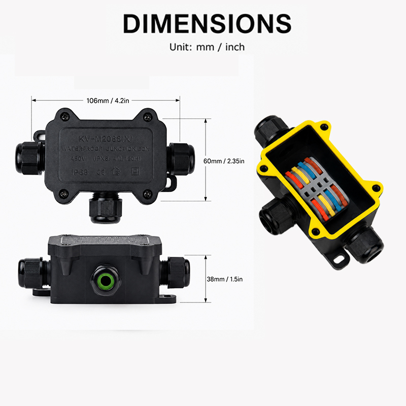 IP68防水ジャンクションボックス 2/3/4ウェイ 4極電 - Outdoor Lighting Connectors のレビューと価格