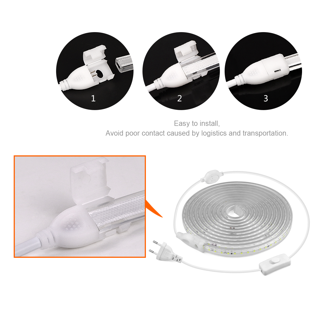 高輝度 LED ストリップライト 2835 防水 110V  - Outdoor Lighting Strip のレビューと価格