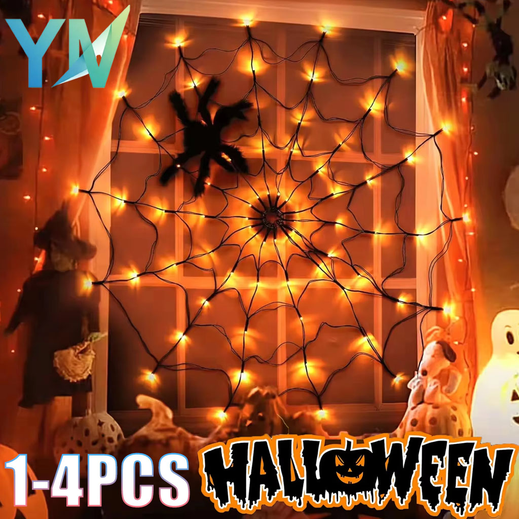 1～4個入り ハロウィーン スパイダーウェブ LED ストリ - Outdoor Lighting For Front Of House のレビューと価格