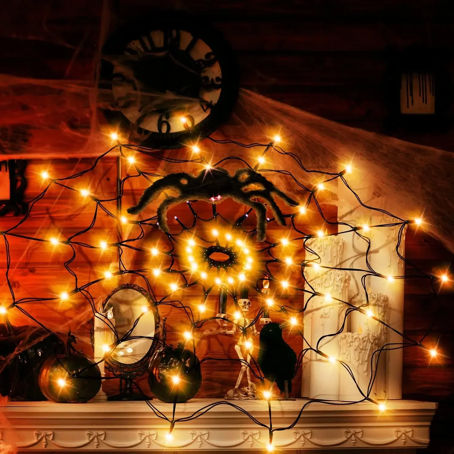 1～4個入り ハロウィーン スパイダーウェブ LED ストリ - Outdoor Lighting For Front Of House のレビューと価格