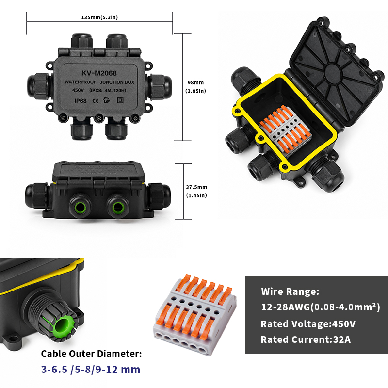 IP68防水ジャンクションボックス 2-8ウェイ 6極電気ケ - Outdoor Lighting Connectors のレビューと価格