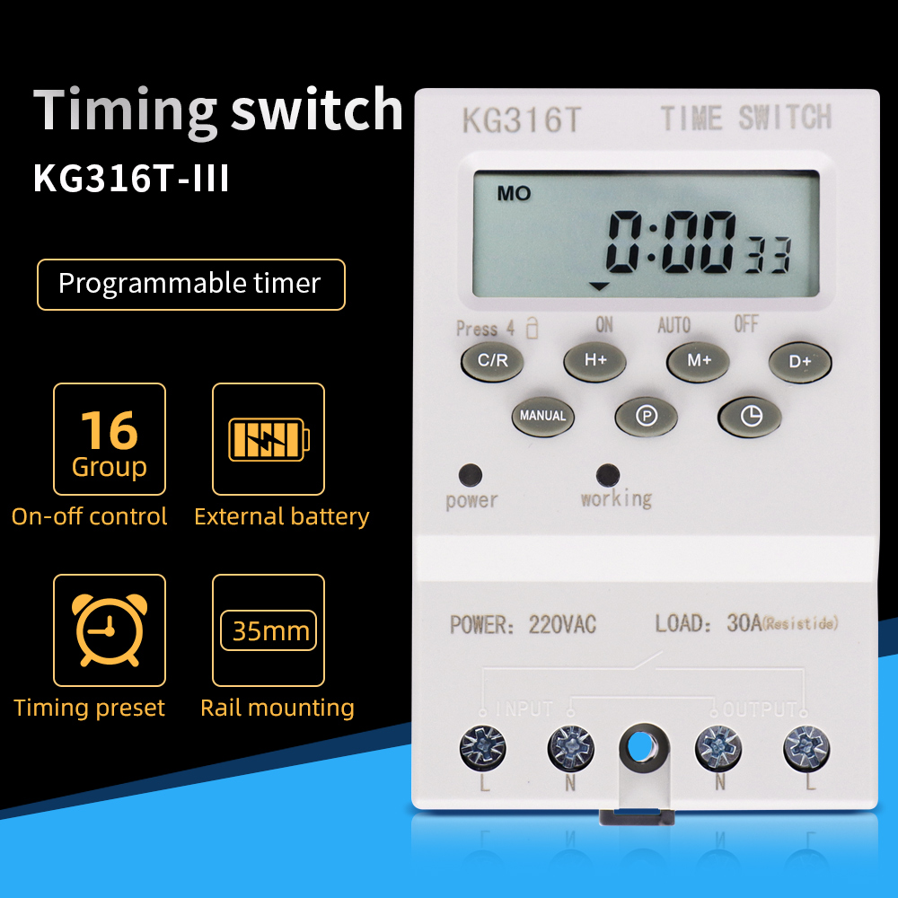 デジタルプログラム可能な時間スイッチ,7日間,週次,自動,タ - Outdoor Lighting Timer Switch のレビューと価格