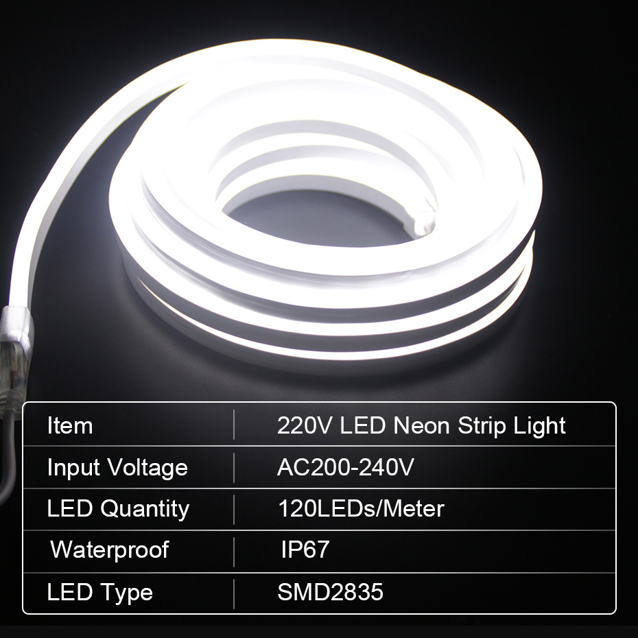 LEDネオンストリップ 220V 2835 120LED/m - Outdoor Lighting Timer Switch のレビューと価格