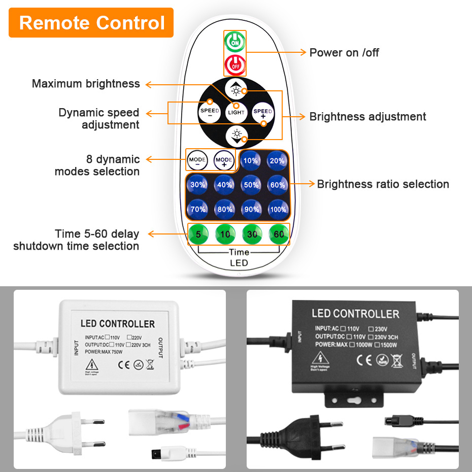LEDネオンストリップ 220V 2835 120LED/m - Outdoor Lighting Timer Switch のレビューと価格