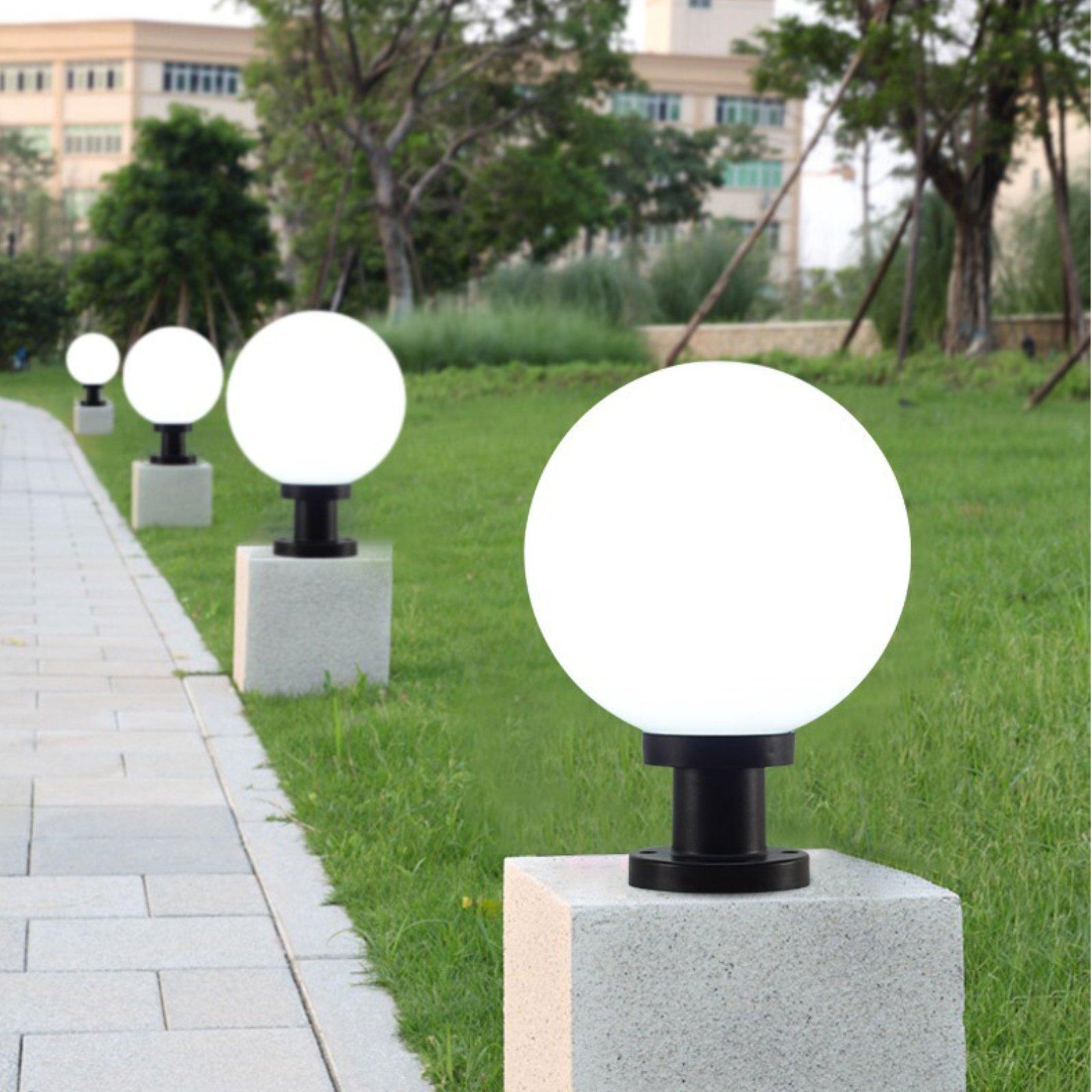 夕暮れから夜明けまで使える屋外照明ランプ 球形ソーラーポスト - Outdoor Lighting Dusk To Dawn のレビューと価格