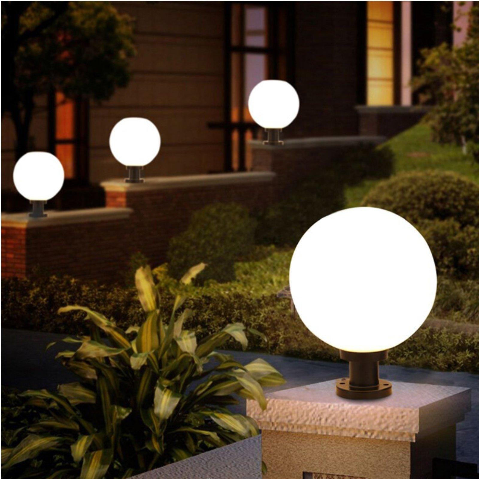 夕暮れから夜明けまで使える屋外照明ランプ 球形ソーラーポスト - Outdoor Lighting Dusk To Dawn のレビューと価格